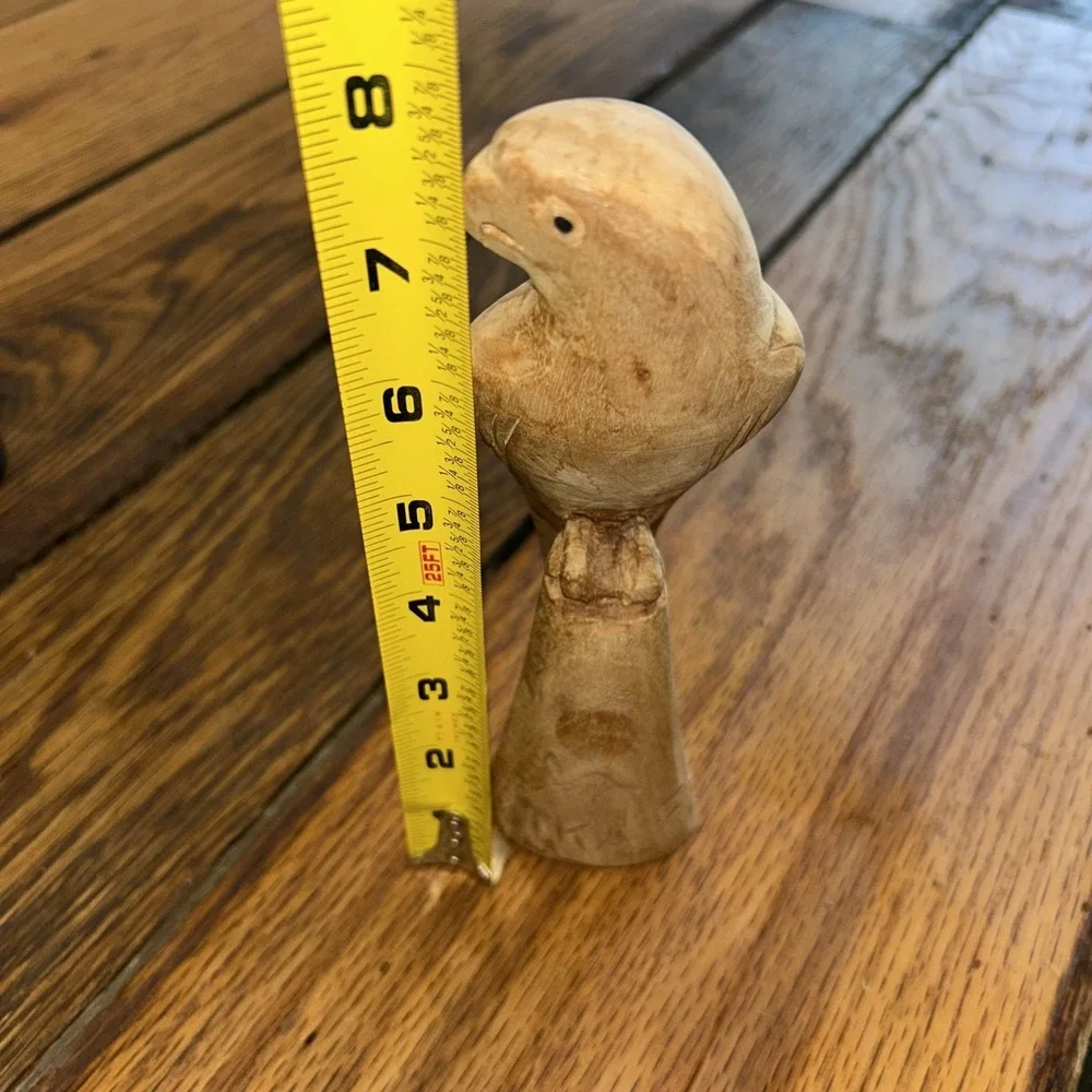 VTG‎ Hand Carved Wooden Parrot On Pillar Mikafi 9